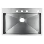 Vault Top or Undermount Stainless Steel 33x22x9.3125 4-Hole Kitchen Sink