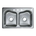 Staccato Self-Rimming Stainless Steel 33x22x8.31 4-Hole Kitchen Sink